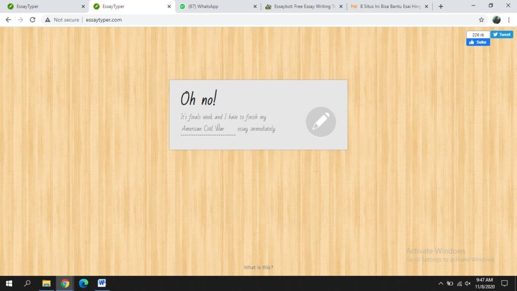 website untuk essay