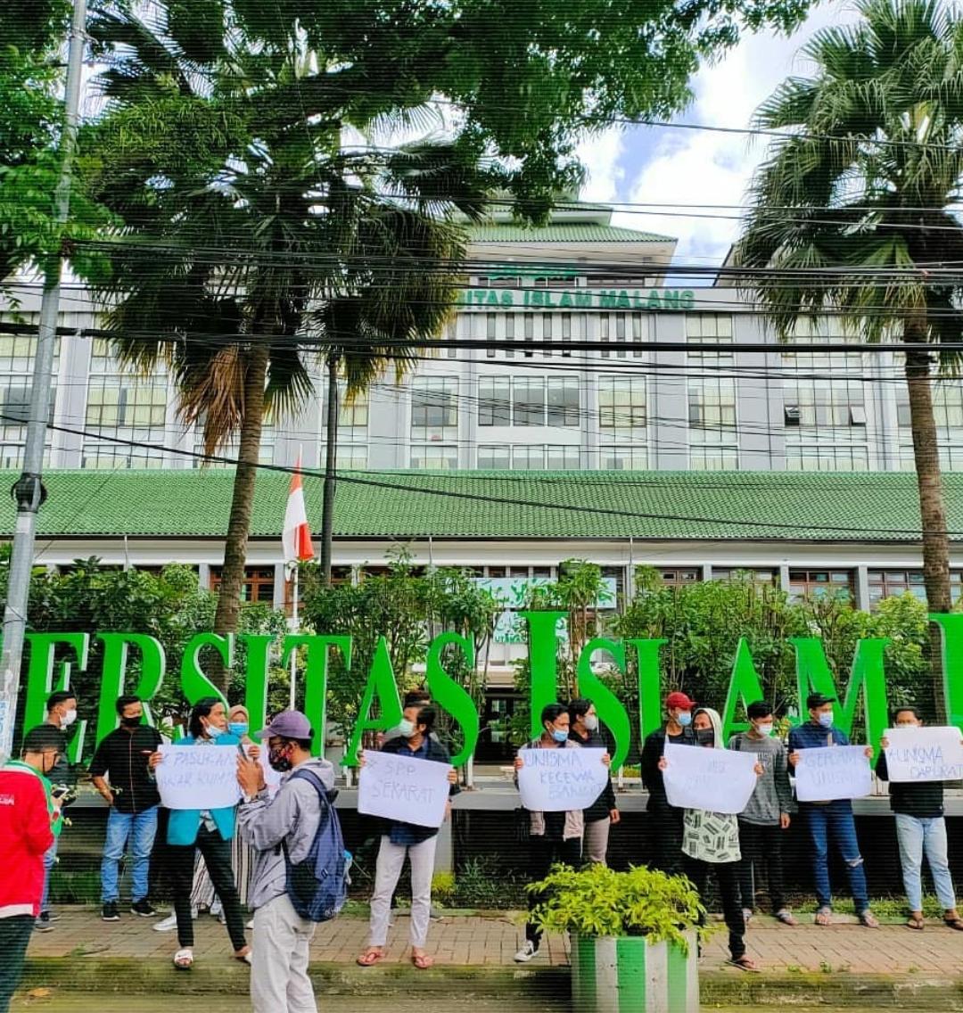 Tak Merasakan Fasilitas Kampus Selama Pandemi, Mahasiswa Unisma Gelar Demo di Tengah Masa PSBB Kota Malang